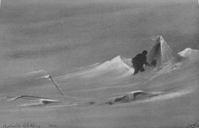 A Blizzard Camp—E. A. Wilson, del.